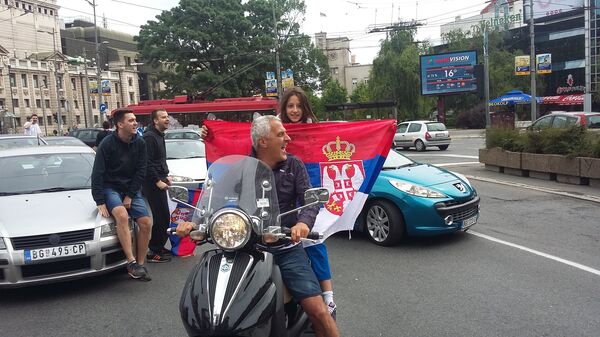 Славље у Београду због освајаља титуле првака света у фудбалу Славље у Београду због освајаља титуле првака света у фудбалу - Sputnik Србија