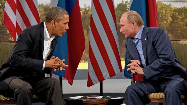 Барак Обама и Владимир Путин - Sputnik Србија
