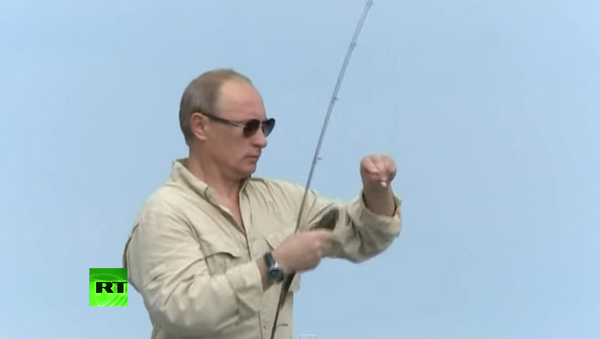 Владимир Путин на пецању - Sputnik Србија