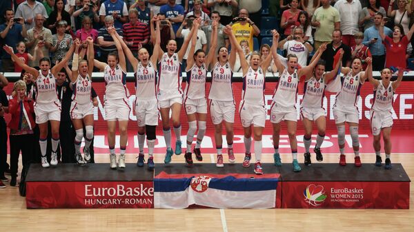 Srpske košarkašice na pobedničkom postolju - Sputnik Srbija