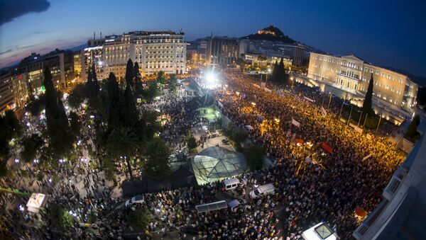 Veliki protest na trgu Sintagma u Atini protiv EU - Sputnik Srbija