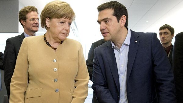 Nemačka kancelraka Angela Merkel i grčki premijer Aleksis Cipras - Sputnik Srbija