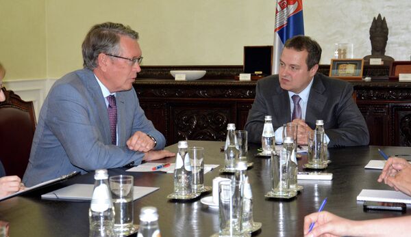 Ambasador Rusije u Beogradu Aleksandar Čepurin i ministar spoljnih poslova Ivica Dačić Ambasador Rusije u Beogradu Aleksandar Čepurin i ministar spoljnih poslova Ivica Dačić - Sputnik Srbija