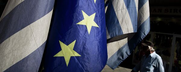 Zastave EU i Grčke u Atini - Sputnik Srbija