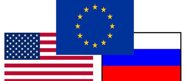 Zastave SAD, EU i Rusije - Sputnik Srbija