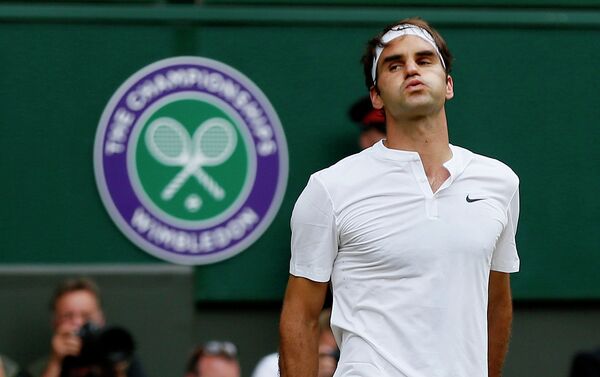 Rodžer Federer u finalu Vimbldona protiv Novaka Đokovića - Sputnik Srbija