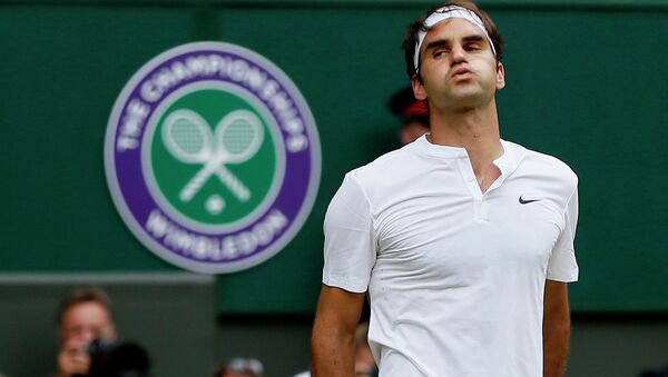 Rodžer Federer u finalu Vimbldona protiv Novaka Đokovića - Sputnik Srbija