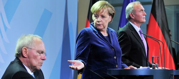 Nemačka kancelarka Angela Merkel i nemački ministar finansija Volfgang Šojble - Sputnik Srbija