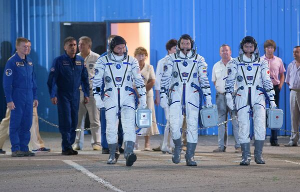 Лансирање свемирске летелице „Сојуз ТМС-17М“ са космодрома Бајконур Лансирање свемирске летелице „Сојуз ТМС-17М“ са космодрома Бајконур - Sputnik Србија