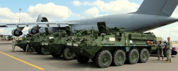 Američka oklopna vozila Strajker Američka oklopna vozila Strajker - Sputnik Srbija