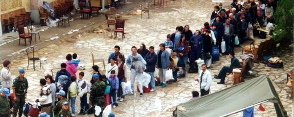 Kamp UNPROFOR-a u Kninu, Srbi zarobljeni u Oluji Kamp UNPROFOR-a u Kninu, Srbi zarobljeni u Oluji - Sputnik Srbija