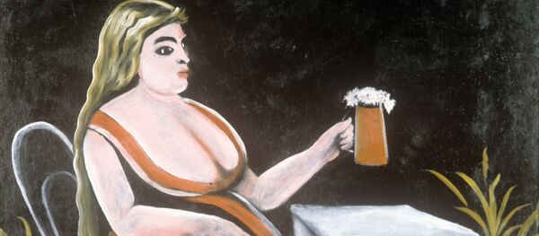 Reprodukcija slike umetnika Nika Pirosmana Žena sa čašom piva Reprodukcija slike umetnika Nika Pirosmana Žena sa čašom piva - Sputnik Srbija