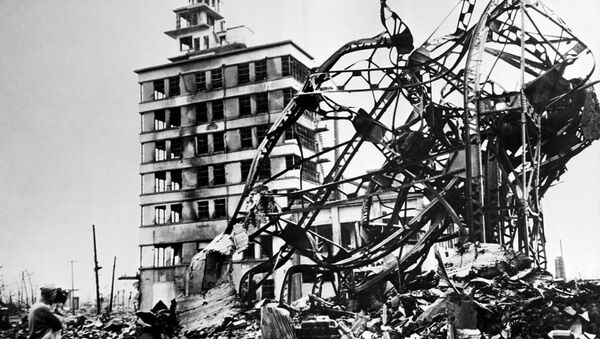 Uništeni grad Hirošima, tri godine nakon bacanja atomske bombe od strane američkog  B-29, 06. avgusta 1945. - Sputnik Srbija