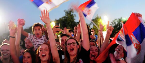 Doček vaterpolista ispred Doma narodne skupštine - Sputnik Srbija