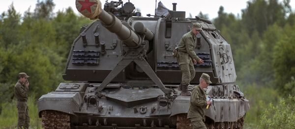 А МСТА-С самоходна хаубица приказана Међународном војно-техничком форуму у Кубинки - Sputnik Србија