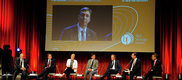 Aleksandar Vučić na strateškom forumu u Bledu Aleksandar Vučić na strateškom forumu u Bledu - Sputnik Srbija