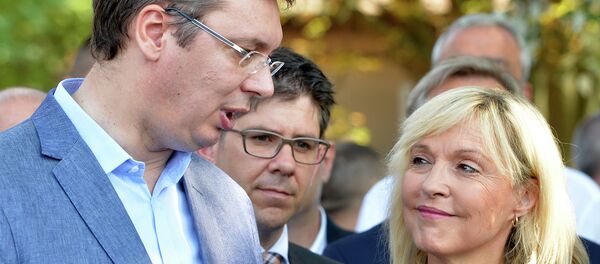 Александар Вучић и министарка за европске интеграције немачке покрајине Баварске Беата Мерк - Sputnik Србија