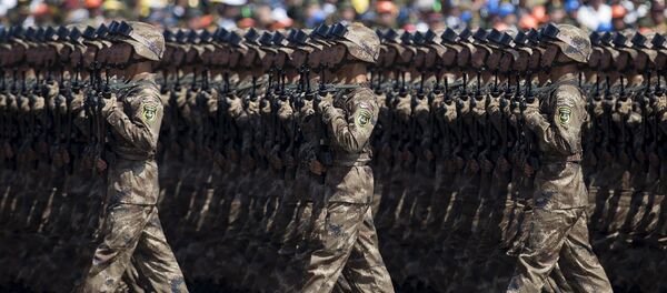 Кинески војници марширају на паради у Пекингу у част 70. годишњице Победе у Другом светском рату - Sputnik Србија