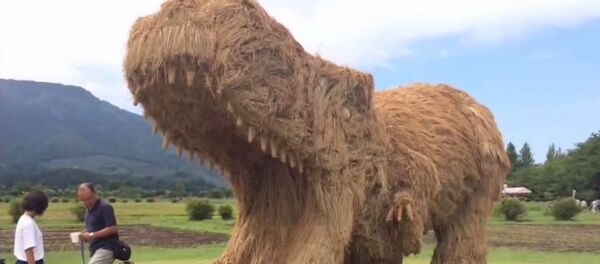 Диносауруси од сламе у Јапану Диносауруси од сламе у Јапану - Sputnik Србија