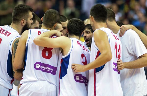 Српски кошаркаши након победе над Немачком у другом колу групе Б првенства Европе - Sputnik Србија