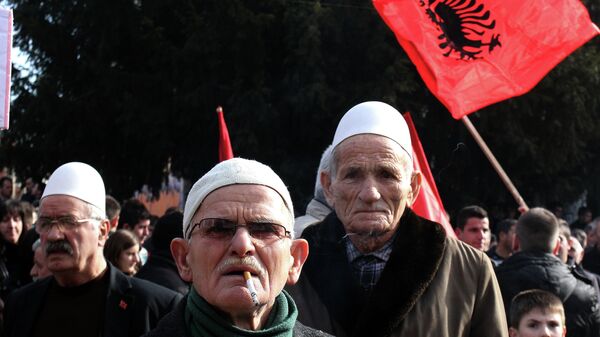 Албанци на протесту у Бујановцу - Sputnik Србија
