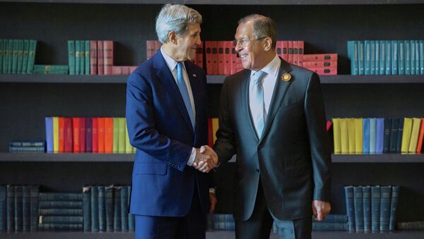 Државни секретар САД Џон Кери и министар споњних послова Русије Сергеј Лавров - Sputnik Србија