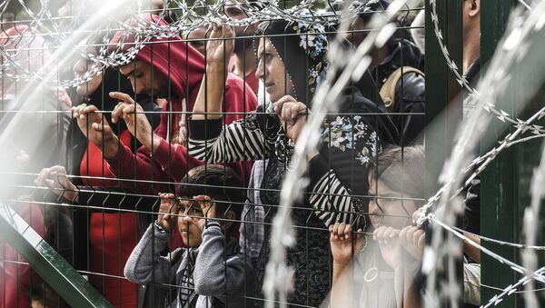 Izbeglice na mađarskoj granici - Sputnik Srbija