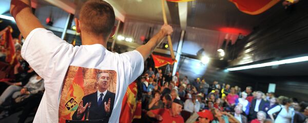 Pristalice DPS-a Crne Gore proslavljaju pobedu na izborima - Sputnik Srbija