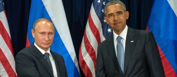 Председник Руске Федерације Владимир Путин и амерички председник Барак Обама на 70. Генералној скупштини УН - Sputnik Србија