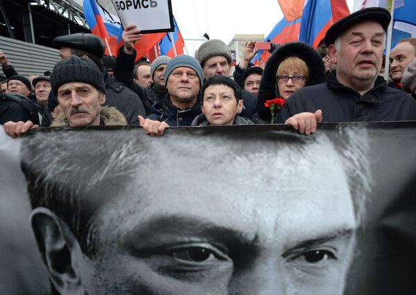 Posmrtni marš u znak sećanja na političara Borisa Nemcova u Moskvi. - Sputnik Srbija