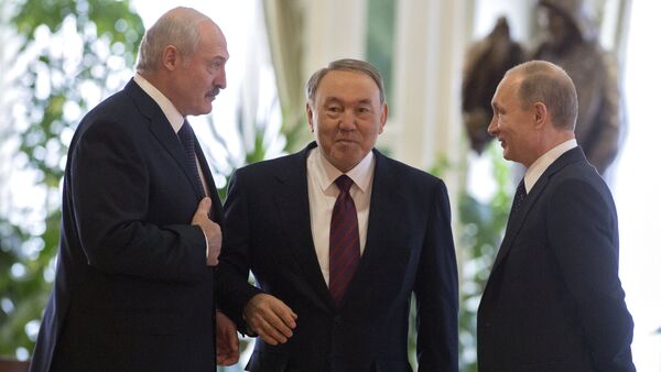 Председници Русије, Казахстана и Белорусије - Sputnik Србија