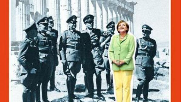 Angela Merkel u društvu nacista na naslovnici „Špigla“ - Sputnik Srbija